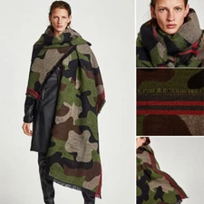 Classic Unisex Scarves Winter Soft Long Blanket Cape Shawl Camo Pashmina Wraps