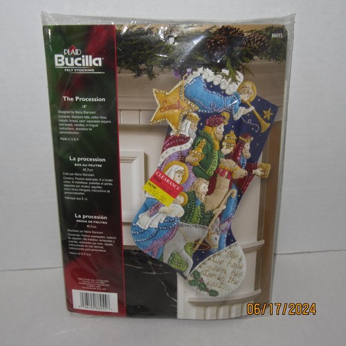Brandneu Bucilla die Prozession 18" Pailletten Filz Weihnachten Strumpf Kit 86055