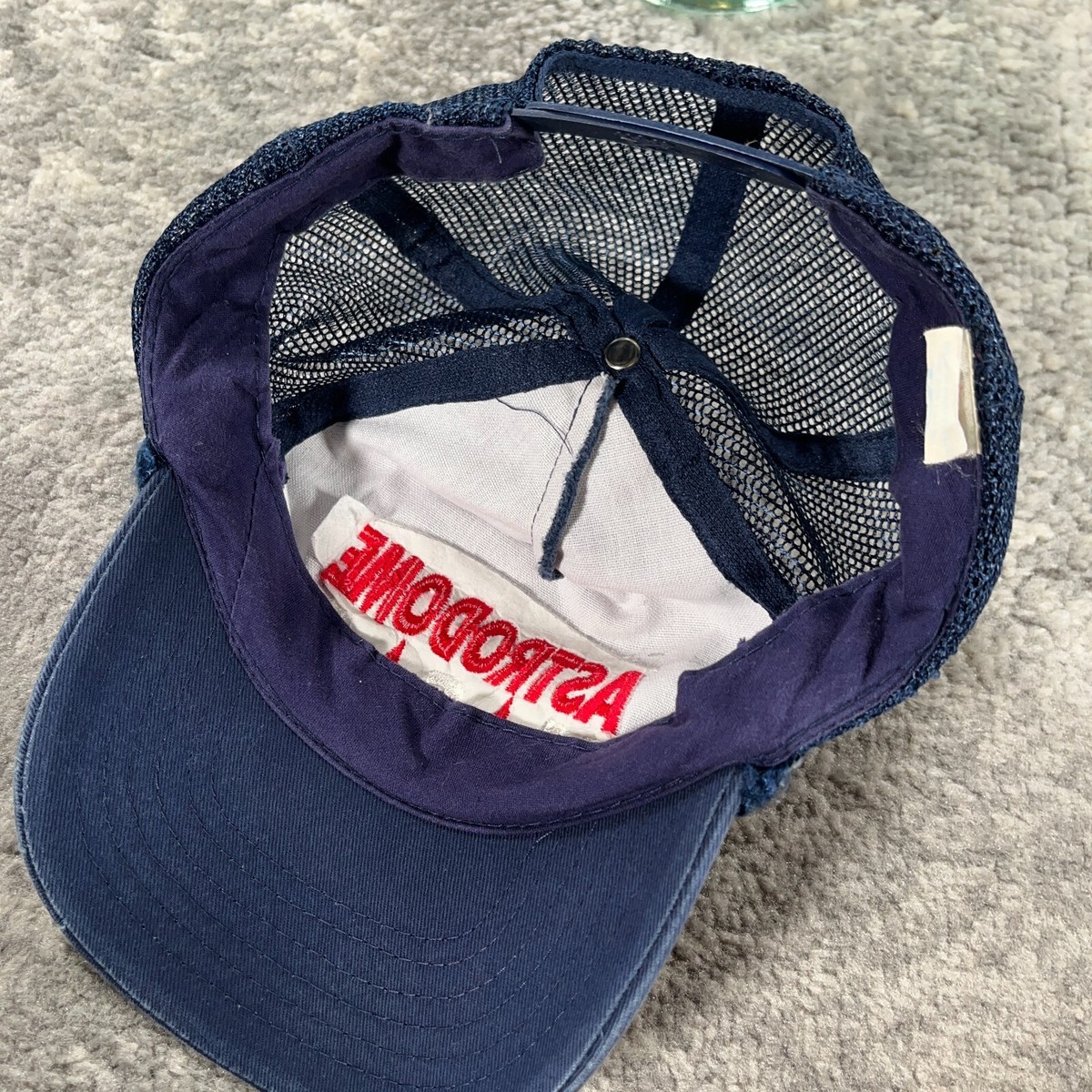 アストロドーム Vintage Astrodome Trucker Hat Cap Mens Snapback Blue 90s Y2K