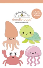 Doodlebug Stickers Doodle-Pop 3D Shore is Fun Turtle Crab Jelly Fish Octopus