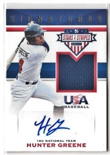 2017 PANINI STARS & STRIPES HUNTER GREENE ROOKIE AUTO - 010/299 - SIGNATURES