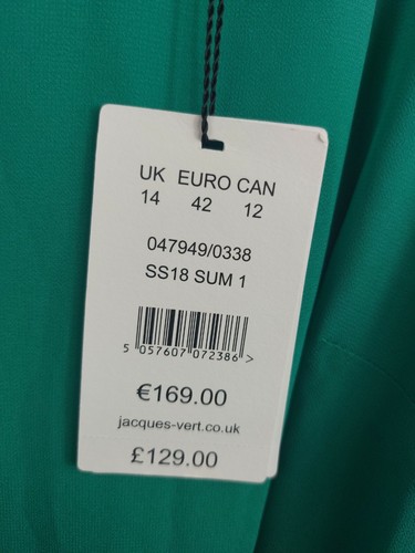 Jacques Vert Collection Womens *New* Green Mesh Midi Dress Size 14 (134-00025) - Picture 4 of 6