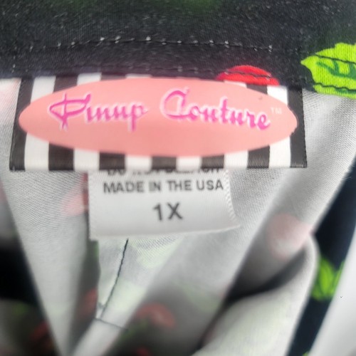 Gonna a matita Pinup Couture stampa ciliegia Rockabilly dritta donna taglia 1X - Foto 5 di 6
