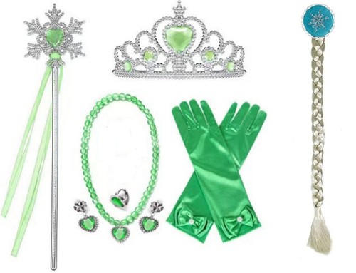 New Kids Girls Elsa Princess Dress Queen Cosplay Costume Fancy Dress&7-piece set - Picture 25 of 26