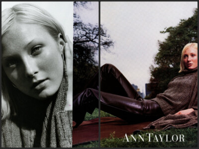 ANN TAYLOR magazine AD #041 RARE 2000 MAGGIE RIZER  2 PGS
