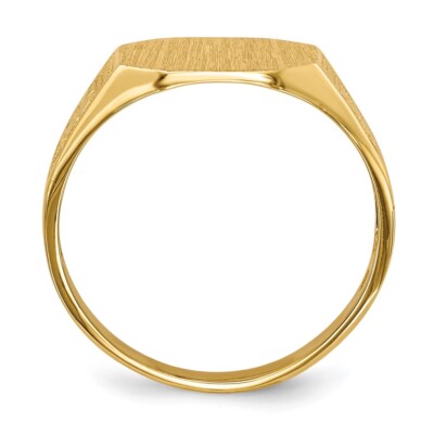 14K Yellow Gold 9.0x11.0mm Open Back Signet Ring For Womens