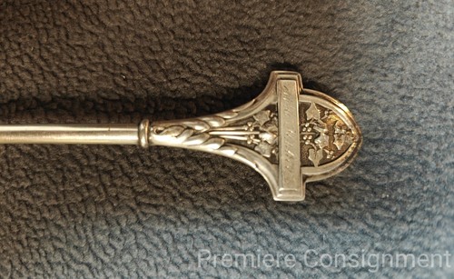 Antik Sterling Silber JE CALDWELL Gorham Efeu große Krokette Servierer 1865-68 - Bild 4 von 12