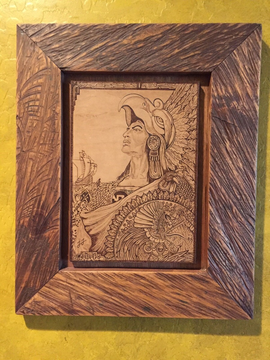 Vintage Aztec Handmade Leather Wall Art }} Signed JJ | eBay