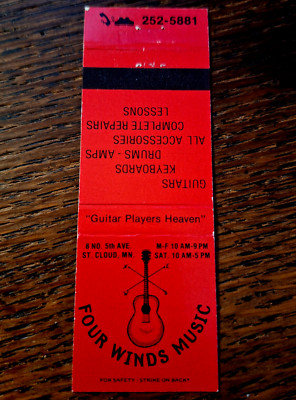 Vintage Matchbook: Four Winds Music, St Cloud, MN Zenzen
