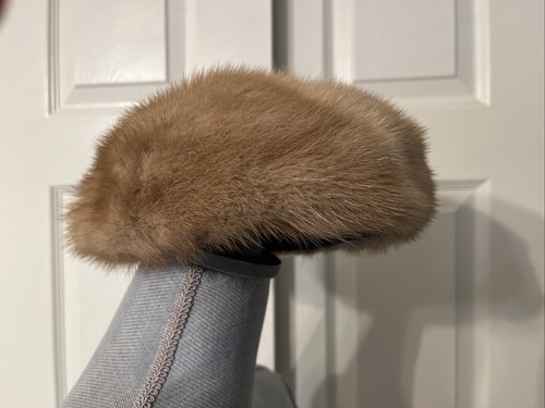 Mink Pill Box Hat Approx 20"-21" Interior Size Measurement Garfinkel's - Picture 7 of 7