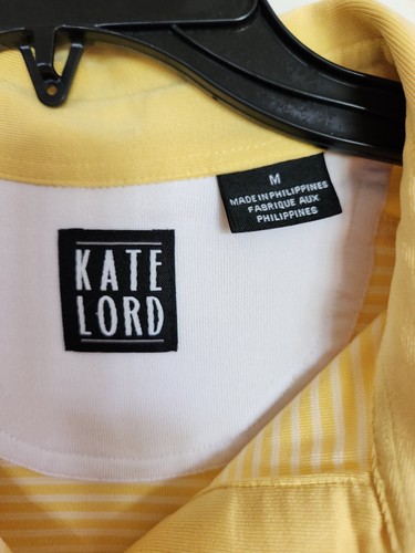 Kate Lord Womens Golf Medium Shirt CB Dry Tec Yellow Sports y2k tennis - Picture 4 of 6