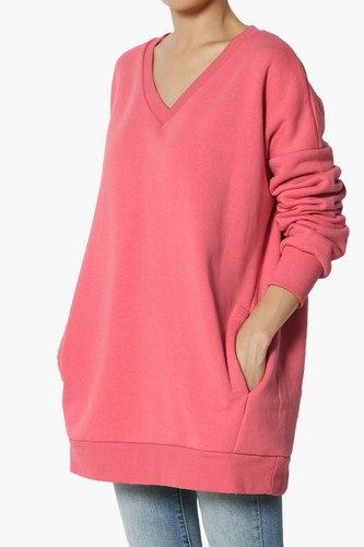 TheMogan S~3X Casual Cozy Oversized V-Neck Fleece Pullover Sweatshirts - Picture 214 of 229