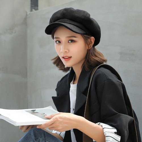 Ladies Women Girl Wool Blend Baker Boy Peaked Cap Newsboy Beret, Retro Hat X8I5 - Picture 10 of 22