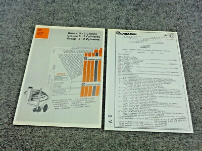 Original Lombardini Diesel Engine 2 Cylinders Group 5 Parts List Manual LDA672