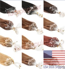 Micro Link Hair Extensions Human Hair Silicone Micro Beads Loop Tip Thick Hair