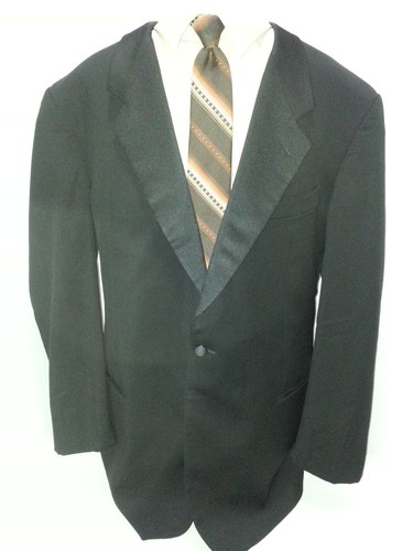 MANI 1 Button Front Mens Suit Blazer Jacket Coat Size 44L Black Wool Polyester - Picture 5 of 11