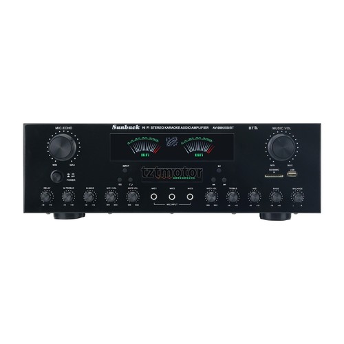 AV-999BT 220V 7 Canales Bluetooth Amplificador HiFi Estéreo Karaoke Audio Amplificador + Alimentación - Imagen 2 de 7