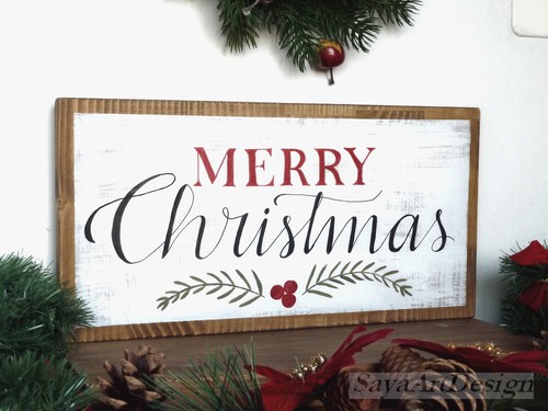Signe de noël. Décor Champêtre rustique. Panneau de bois Joyeux Noël. - Imagen 5 de 5