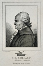 GABRIEL HENRI GAILLARD LAWYER HISTORIAN (1726-1806) HOSTEL PORTRAIT ENGRAVING 19th century