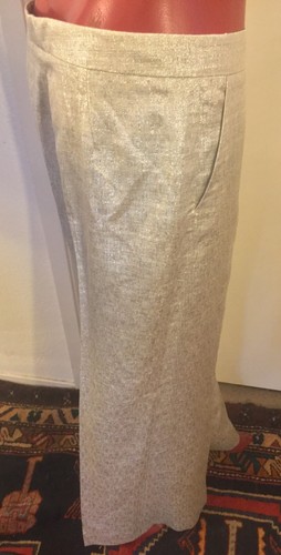 ETRO Gold Metallic Trousers Wide Leg Pants Women's Size 44. Made In Italy. - 第 7/12 張圖片