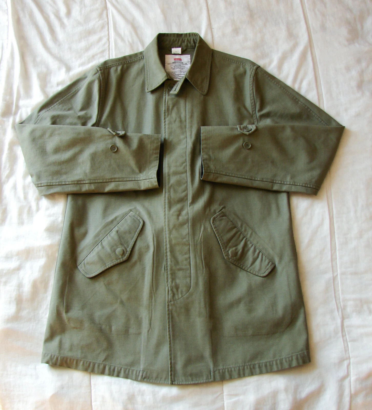 Trench homme Supreme F/W 2012 vert olive style militaire taille L