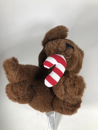 Animal Adventure Plush Puppy Dog Brown Candy Cane Christmas 8” 2021 With Tag - Picture 6 of 12