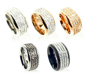 Edelstahlring Damen Spannring Ring 10mm XL Band Fingerring Partnerring Silber