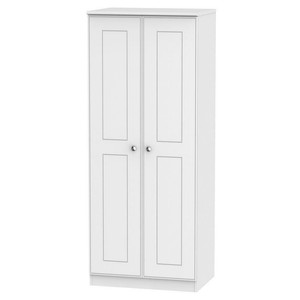 Details About Tall White 2 Door Wardrobe Stylish High Quality Finish Home Bedroom Furniture