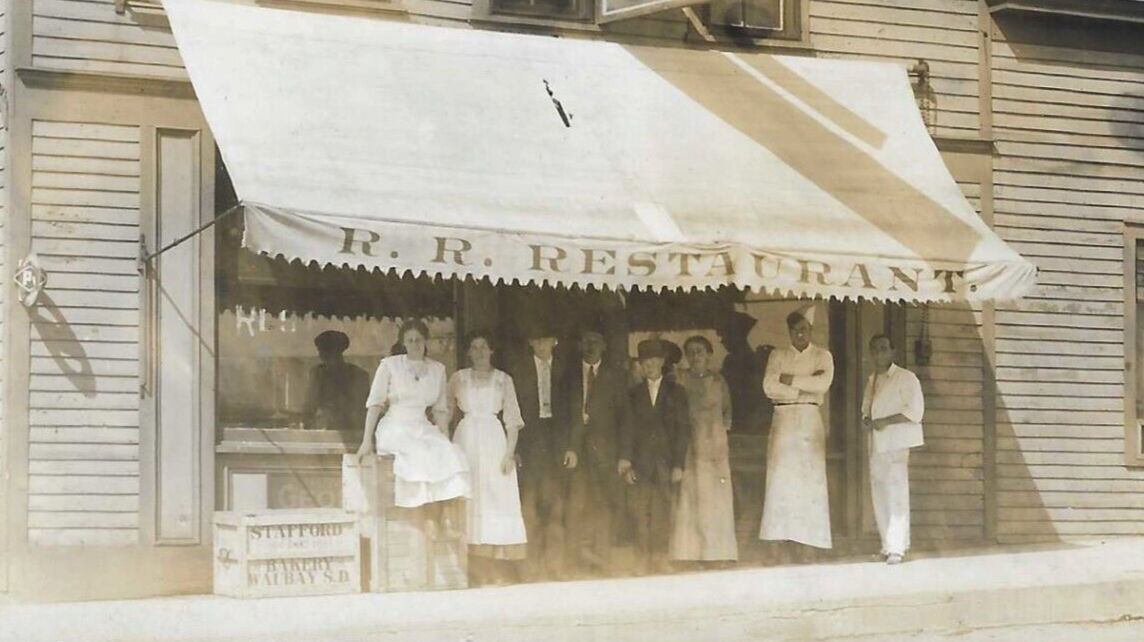 Waubay South Dakota Restaurant & Hotel, Day County, Antique RPPC Photo
