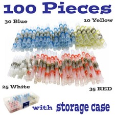 100PCS Solder Sleeve Heat Shrink Butt Waterproof 26-10 AWG Wire Splice Connector