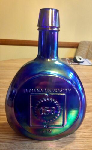 BELLISSIMO DECANTER IN VETRO INDIANA UNIVERSITY 150 ANNIVERSARIO - PRIMA EDIZIONE 1970 - Foto 10 di 11