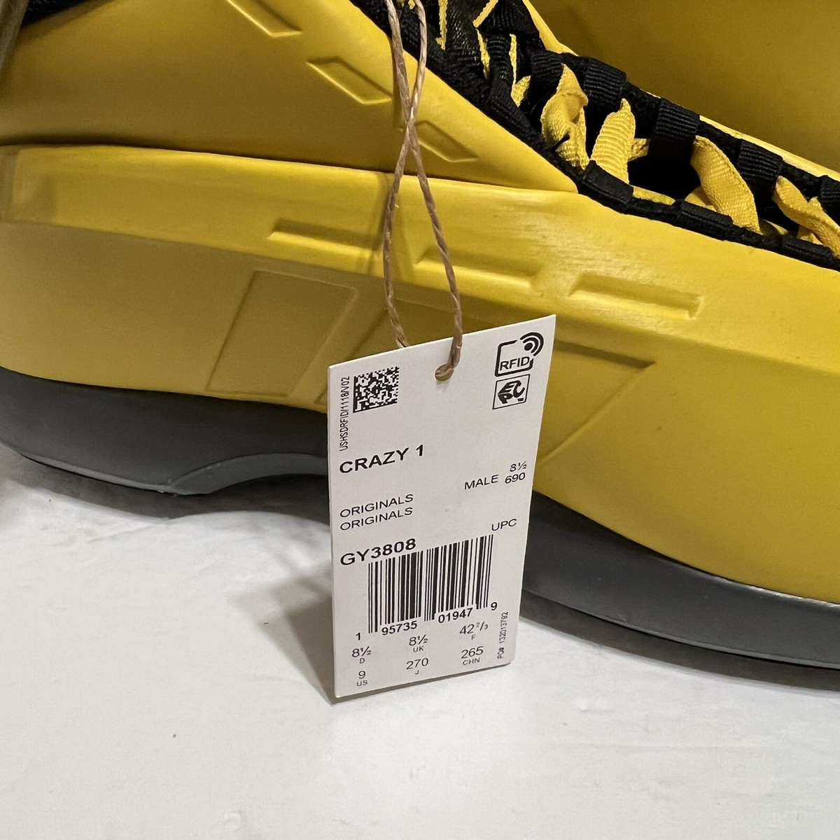 Adidas Crazy 1 Lakers Sunshine 2022 Core Black Yellow Kobe