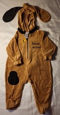 Puppy Dog Halloween Costume Size 6 Mo Brown Black One Piece Plush Hood 02L5
