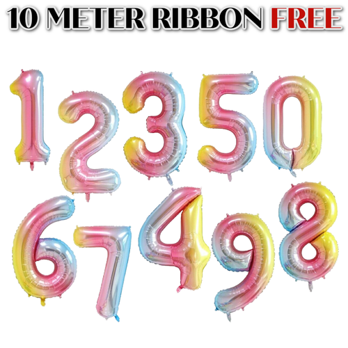 16"Happy Birthday Foil Balloon Number Rainbow Cloud Age Set Birthday Party Decor - Picture 21 of 27