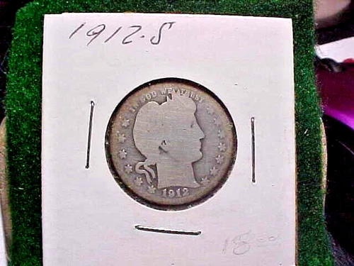 1912-S Silver Barber Quarter