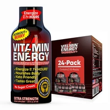 (24 Pack) Vitamin Energy® Workout+ Berry Energy Shots, Clinically Proven