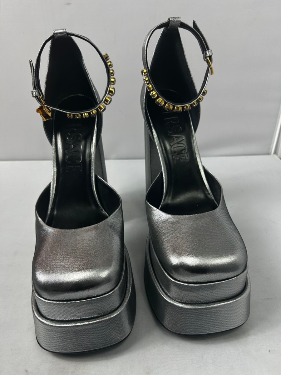 Versace medusa Aevitas Platform silver pumps 42 | eBay