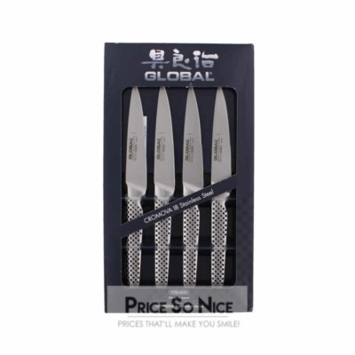 Global GSF-4023 4 Piece Steak Knife Set, 4, Silver MSRP $220