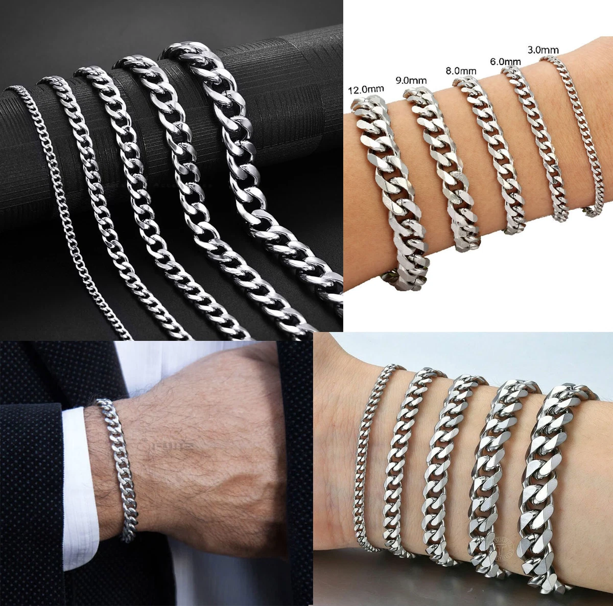 Mens Silver Cuban Bracelet 5mm – Bhoma Jewelry