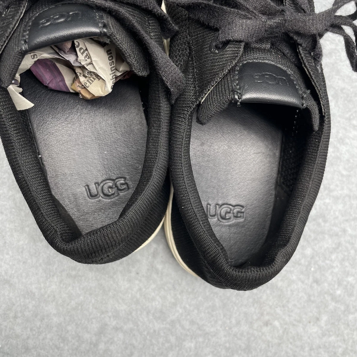 UGG Zilo Knit Women s 9 Sneakers 1108869 Black Casual Lace Up