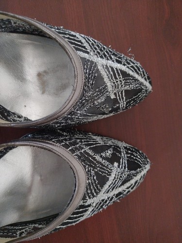 Stuart Weitzman for Mr. Seymour metallic silver bronze 10 B pumps heels leather - Picture 7 of 14