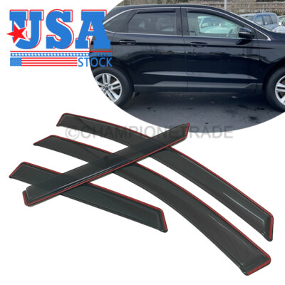 Championetrade In-Channel Window Visors For 2015-2024 Ford Edge – Dark Smoke 4-Piece Set