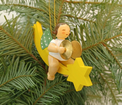 Christbaumengel Engel mit Becken auf Schweif 650/70/11 - Wendt & Kühn