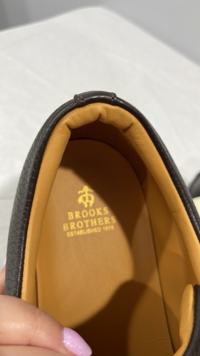 Brooks Brothers Peeble Leather Sneakers size 13 men’s Dark brown NEW - Picture 12 of 16