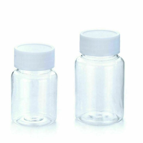 5X Plastic Clear Pill Bottle Solid Medicine Container Cap Vitamin Capsule Holder - Picture 3 of 9
