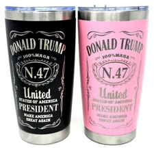 Set of 2 Trump 2024 President Tumbler  20 oz Stainless Steel 2 Sided For him her
