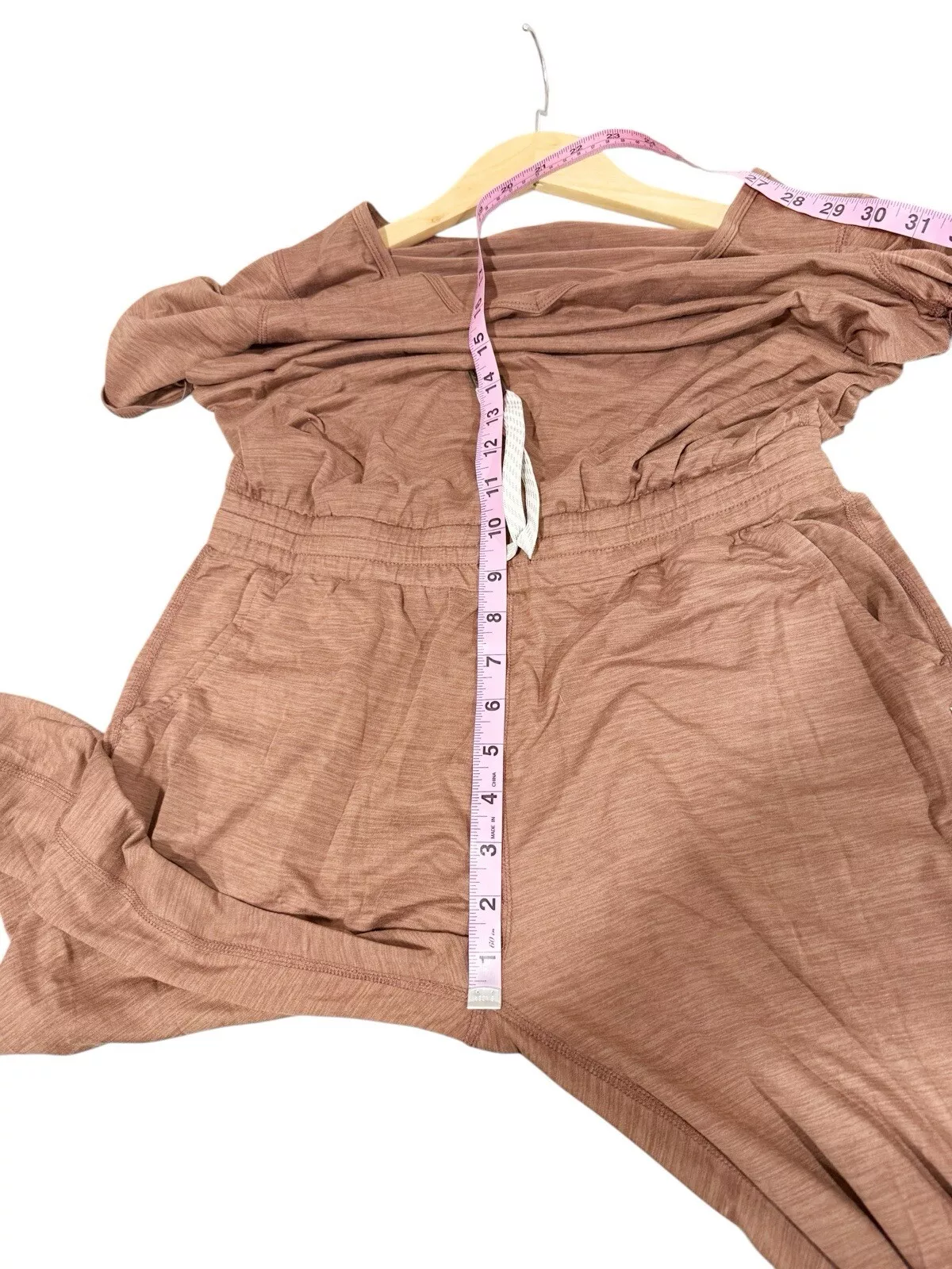 vuori all day jumpsuit terracotta heather short sleeve 