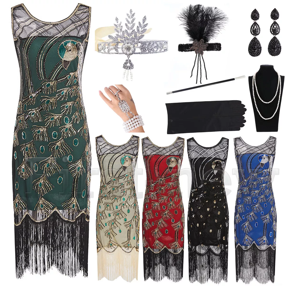 Flapper evening best sale dress