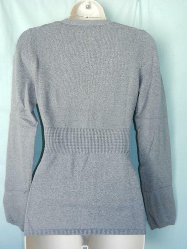 Gorgeous Boston Proper Gray Smocked Waist Cashmere Cardigan, S(6-8), NEW - Picture 5 of 7