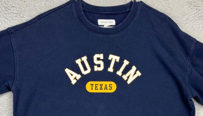 Austin Texas Sweater Adult Large Navy Blue Crew Neck Sweatshirt Mens Aeropostale
